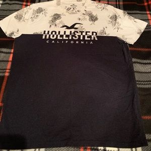 Black and White Floral Hollister T-shirt